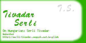 tivadar serli business card